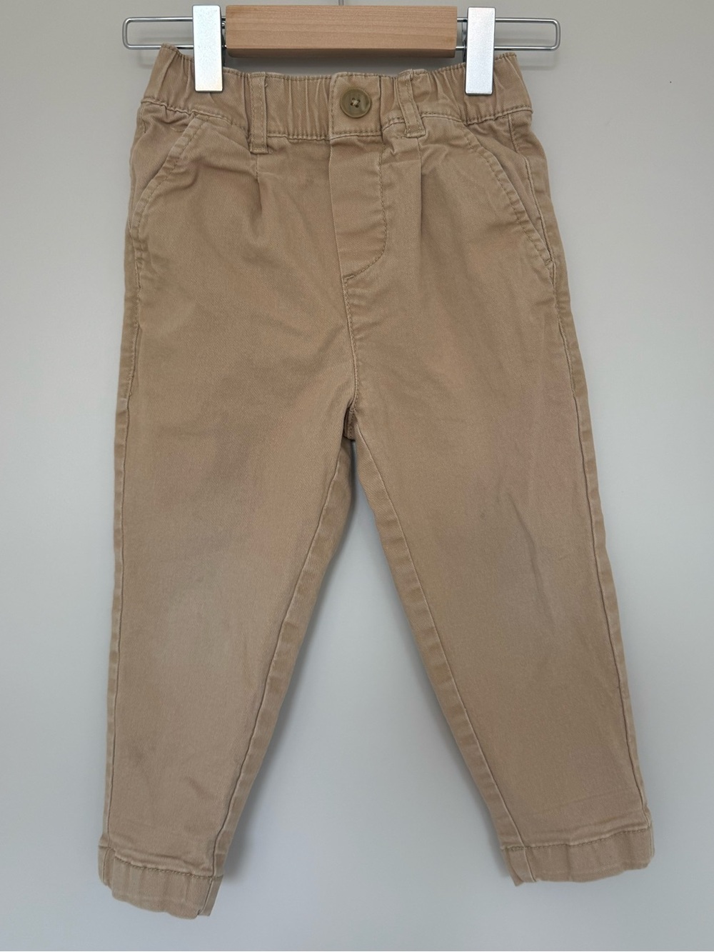 Hanna Andersson Khaki/Tan Elastic-Waist Chinos